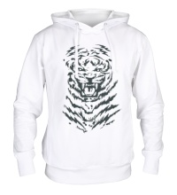 Толстовка с капюшоном Белый тигр