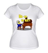 Женская футболка Миньон-пианист