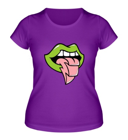 Женская футболка «Губы и язык»