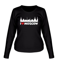 Женский лонгслив Я люблю тебя, Москва