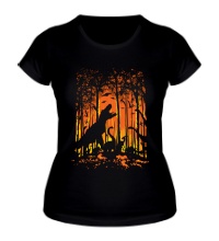Женская футболка Нападение динозавров