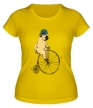 Женская футболка «Мопс на велосипеде» - Фото 1