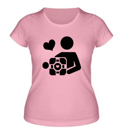 Женская футболка I love portal cube