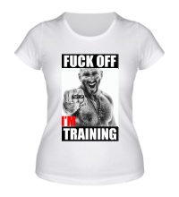 Женская футболка Fuck off, Im training