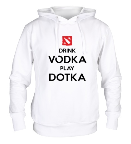 Толстовка с капюшоном Drink Vodka, Play Dotka