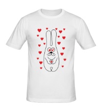 Мужская футболка Зайка с сердечками