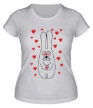 Женская футболка «Зайка с сердечками» - Фото 1