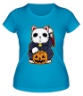 Женская футболка «Хеллоуинский кот» - Фото 1