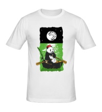 Мужская футболка Панда в лодке