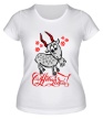 Женская футболка «Коза и снежинки» - Фото 1