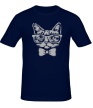 Мужская футболка «Кот в очках с бабочкой» - Фото 1