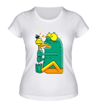 Женская футболка Лягушка с чупа-чупсом