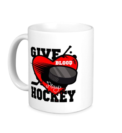 Керамическая кружка Give Blood Hockey