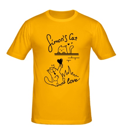 Мужская футболка Simons Cat, My Love