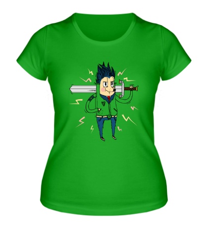 Женская футболка Ёжик с мечом