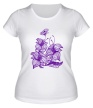 Женская футболка «Цветы с бабочками» - Фото 1
