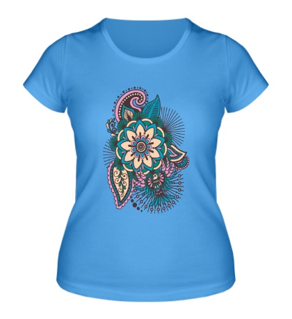 Женская футболка Цветок и колибри