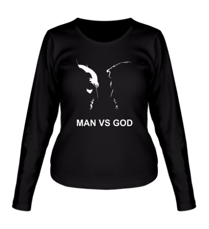Женский лонгслив «Man vs God»