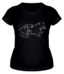 Женская футболка «Космическая выдра» - Фото 1