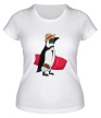 Женская футболка «Пингвин сёрфер» - Фото 1