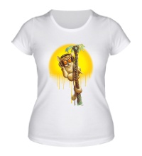 Женская футболка Лемур на пальме