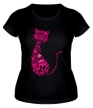 Женская футболка «Кошка из цветов» - Фото 1