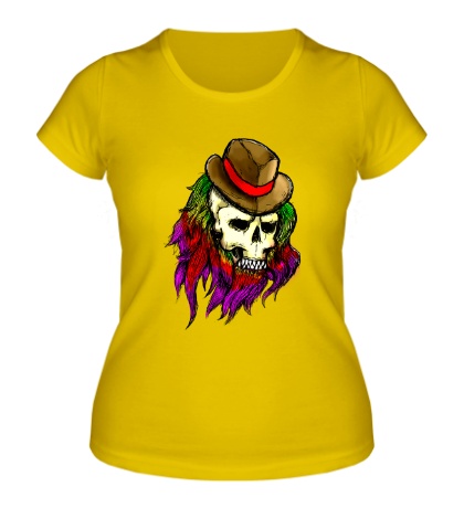 Женская футболка «Череп в шляпе»