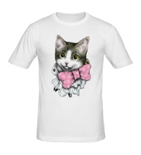 Мужская футболка Праздничный котенок
