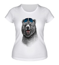 Женская футболка Стильный медведь