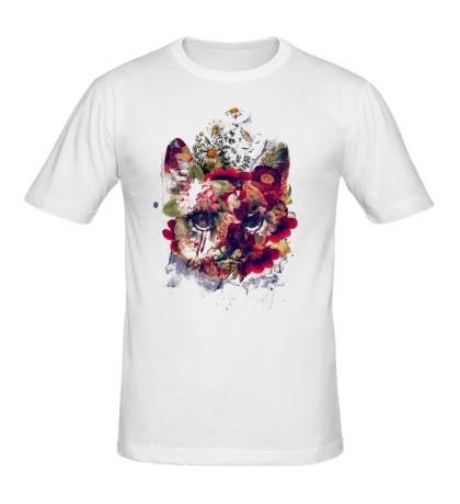 Мужская футболка «Цветочная кошка»