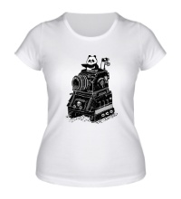 Женская футболка Панда-танкист