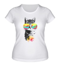 Женская футболка Пляжный кот