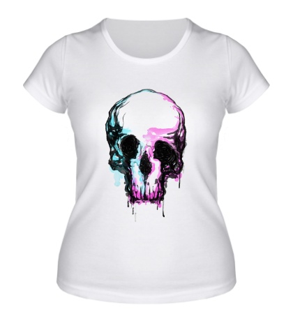 Женская футболка «Акварельный череп»
