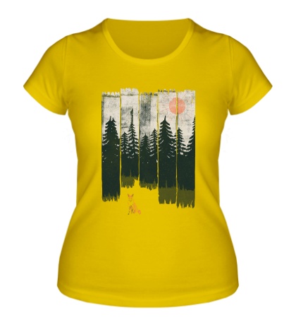 Женская футболка «Лиса в лесу»