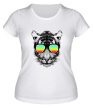 Женская футболка «Тигр в очках» - Фото 1