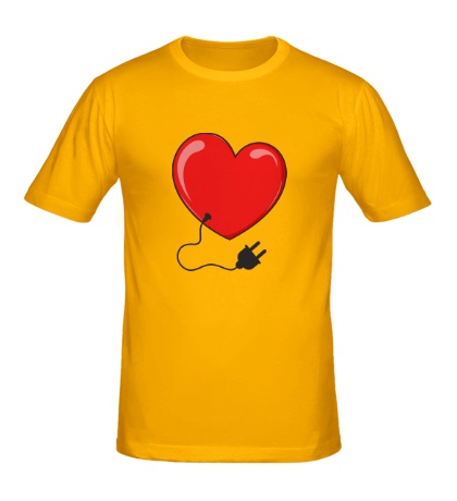 Мужская футболка «Сердце со штепселем»