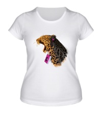 Женская футболка Леопард меломан