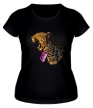 Женская футболка «Леопард меломан» - Фото 1