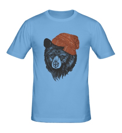 Мужская футболка Медведь-хипстер