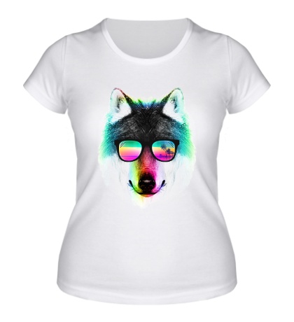 Женская футболка «Пляжный волк»