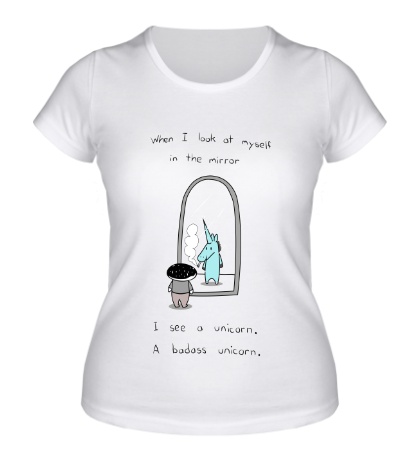Женская футболка Единорог в зеркале