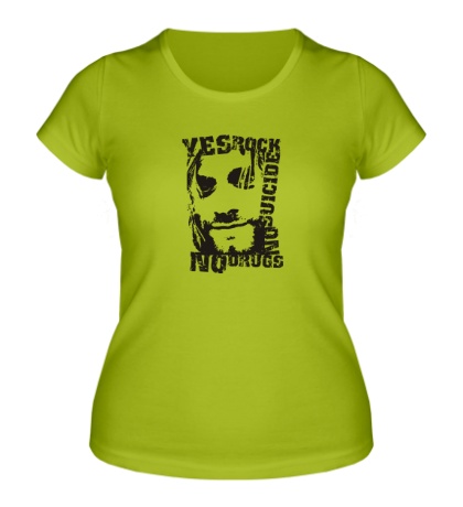 Женская футболка «Yes rock, no drugs»