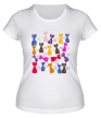 Женская футболка «Цветные кошки» - Фото 1