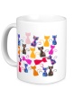 Керамическая кружка «Цветные кошки» - Фото 1