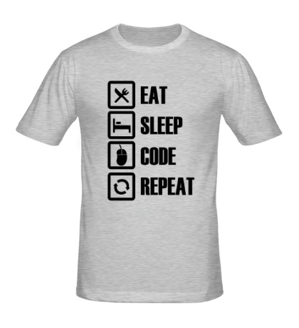 Мужская футболка Eat, sleep, code, repeat