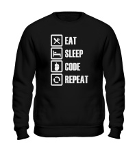 Свитшот Eat, sleep, code, repeat