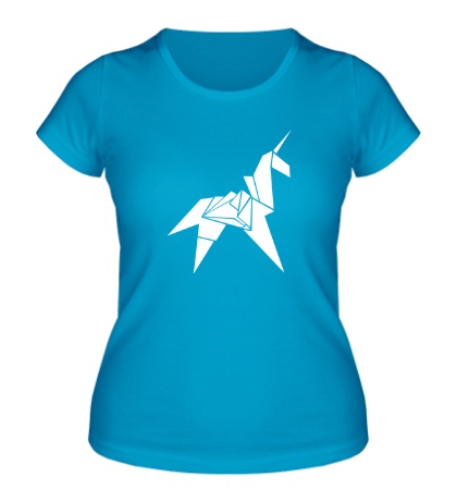 Женская футболка Оригами Единорог