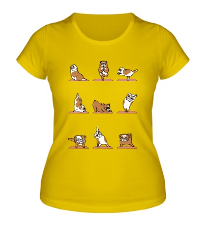 Женская футболка Йога бульдога