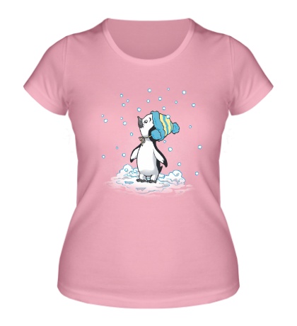 Женская футболка Первый снег пингвина