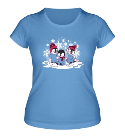 Женская футболка Снежные пингвины